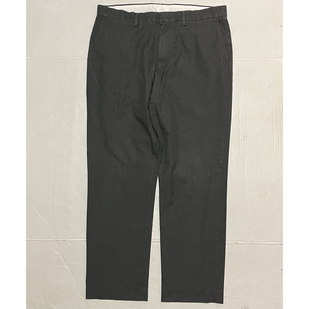 J.Crew Bowery Pants Mens Size 34 X 29 Gray Cotton Flat Front Casual Dress